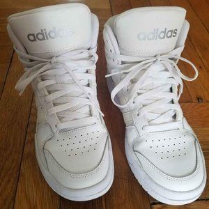 White Adidas High Top Sneakers 8.5